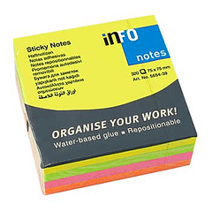 Bloco Notas Adesivo 75x75mm Neon Cubo 100 fl. 2un.