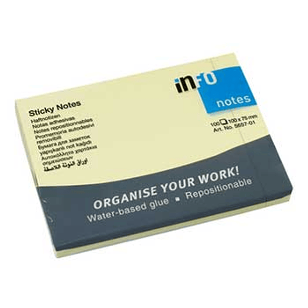 Bloco Notas Aderentes 100x75mm Amarelo 100fl. 3un. 