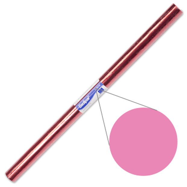Papel Celofane Rosa 50x65cm Rolo 25fls. 
