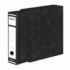 Pasta Arquivo+Cx fixa Ambar L/80 25un. 