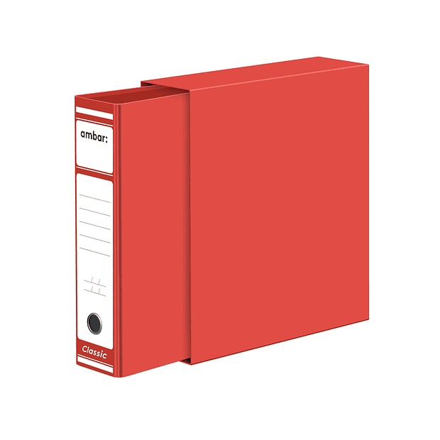 Pasta Arquivo+Cx Fixa Ambar L80 Vermelho 25un. 