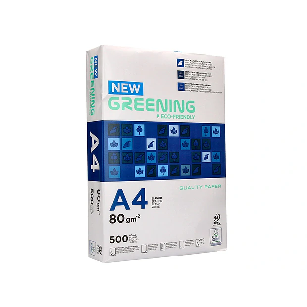 Papel fotocopia A4 80gr Greening  palete 60 cxs c/portes incluidos 