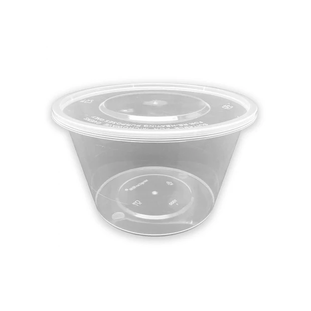 Embalagem Redonda Alimentar 1000ml PP c/Tampa 50un 
