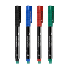 Marcador Permanente Médio Faber-Castell 0,9mm 4 Cores 4un