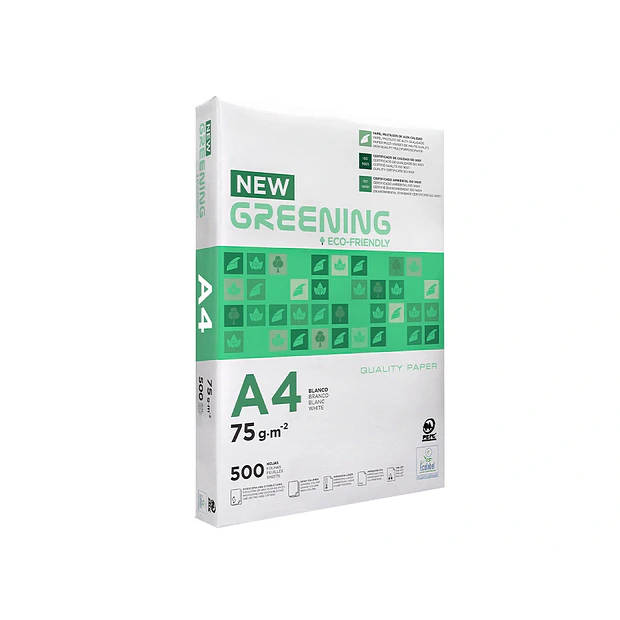  Papel fotocopia Greening A4 75gr 5x500fl. 2,94€/un ENVIO GRÁTIS 