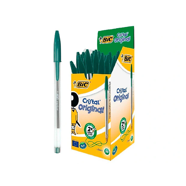 Esferografica BIC Cristal Verde cx 50 0,195€/un ENVIO GRÁTIS 