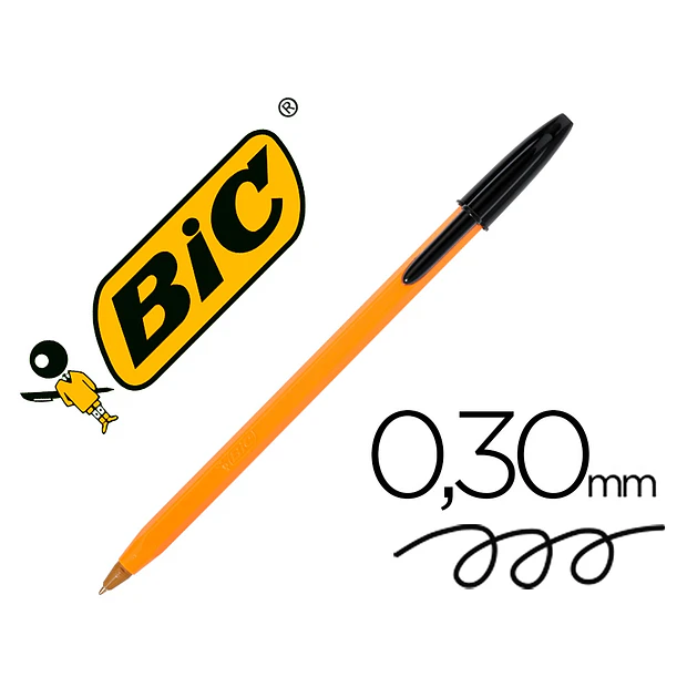 Esferográfica BIC LARANJA preto cx. 20 ENVIO GRÁTIS 