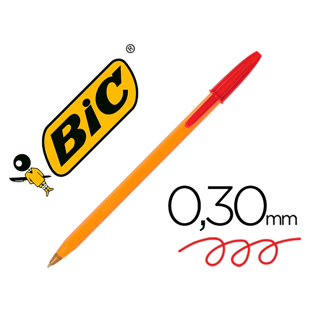 Esferográfica BIC LARANJA vermelho cx.20 ENVIO GRÁTIS 