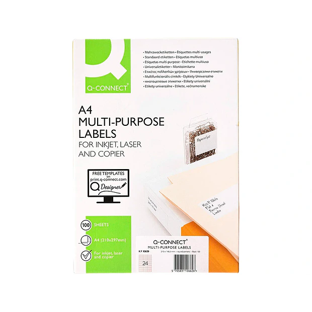 Etiquetas adesivas 66x33.9mm. CONNECT 100fl. ENVIO GRÁTIS 
