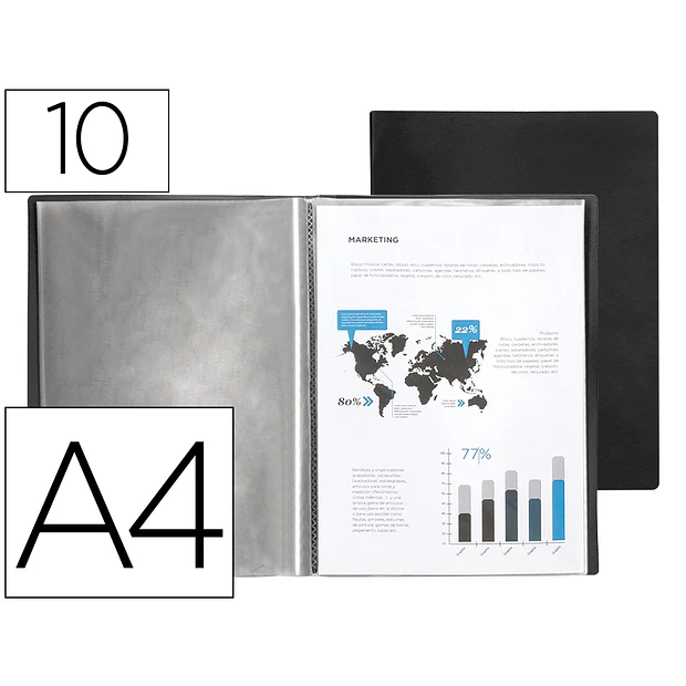 Capa catalogo / portfolio A4 10 Bl. preto ENVIO GRÁTIS 