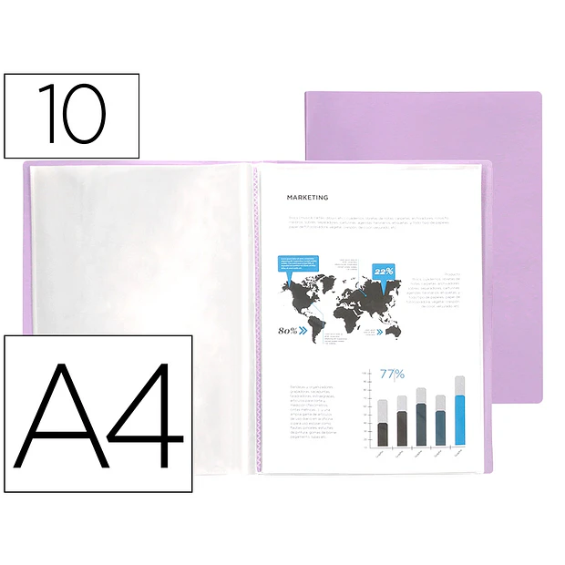 Capa catalogo / portfolio A4 10 Bl. Lavanda ENVIO GRÁTIS 