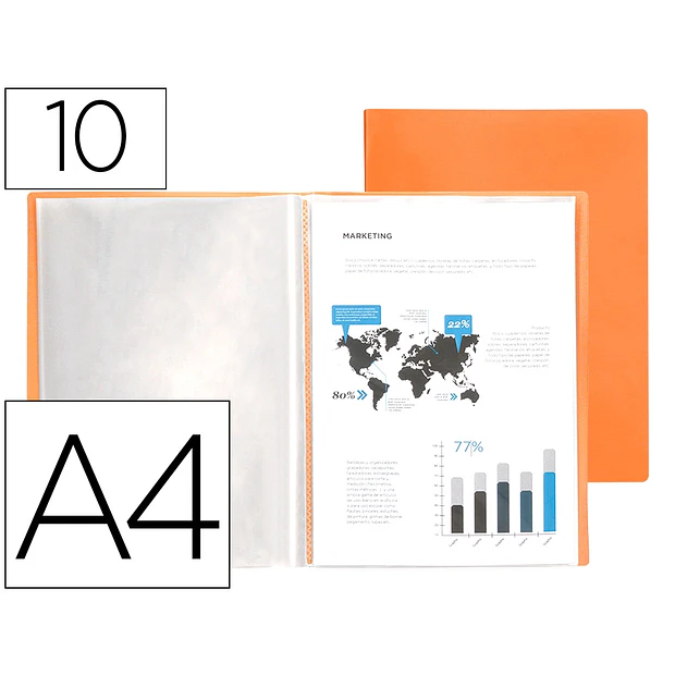 Capa catalogo / portfolio A4 10 BL. Laranja ENVIO GRÁTIS 