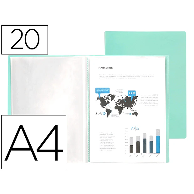 Capa catalogo / portfolio A4 20 Bl. Verde Maçã ENVIO GRÁTIS 