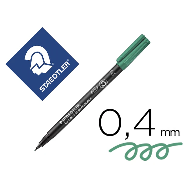  Marcador STAEDTLER 313-5 0,4mm verde cx. 10 1,29€/un 