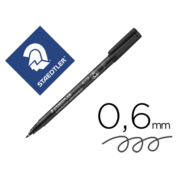Marcador STAEDTLER 318F 0,6mm Preto cx 10 