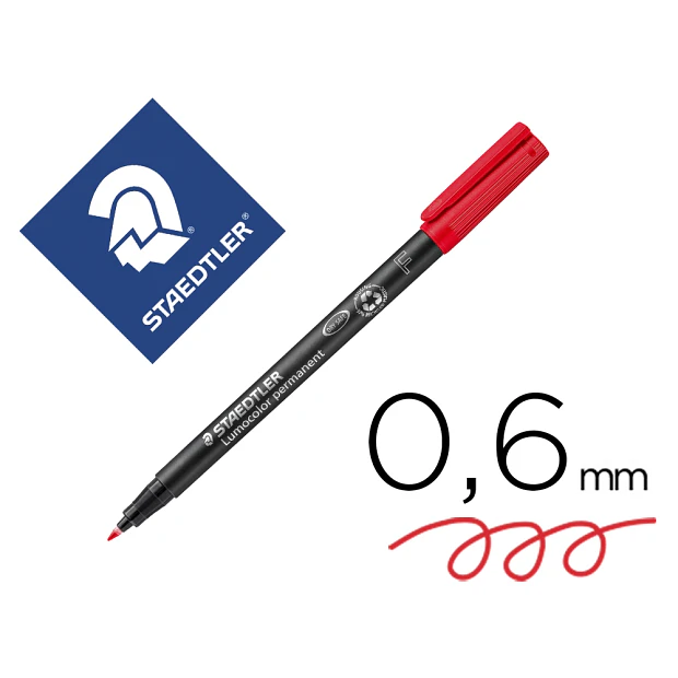 Marcador Permanente Fino Lumocolor 318F 0,6mm Vermelho cx 10 