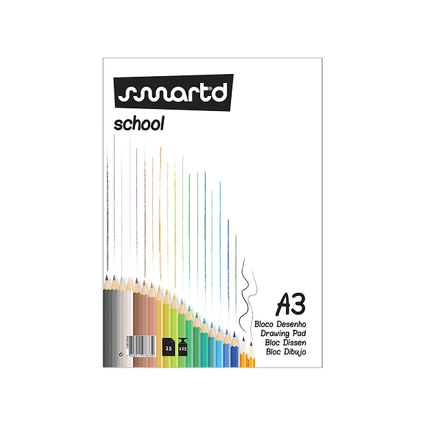 Bloco Desenho A3 125gr 25 Fl.  Smartd  10un. 1,60€/un 