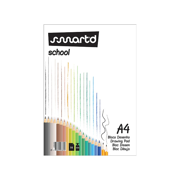 Bloco Desenho A4 125g SmartD 25fls. 40un. 0,75€/un 
