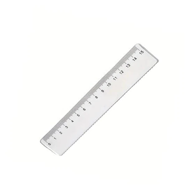Régua Plástico Cristal 15cm 25un 0,46€/un 