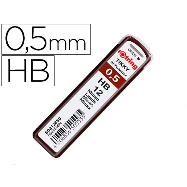 Minas Rotring 0,5mm HB pack 2un. 1,40€/un 