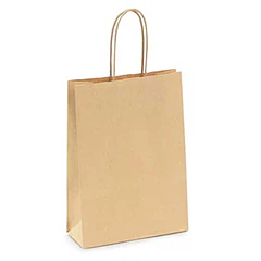 Saco 24x09x31cm Papel 115g c/Asas Kraft 250un. 0,17€/un