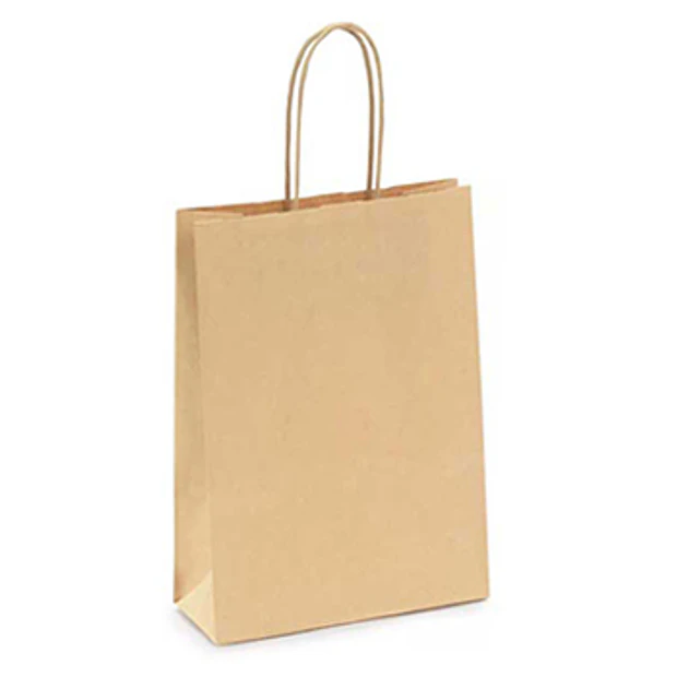Saco 24x09x31cm Papel 115g c/Asas Kraft 250un. 0,17€/un 