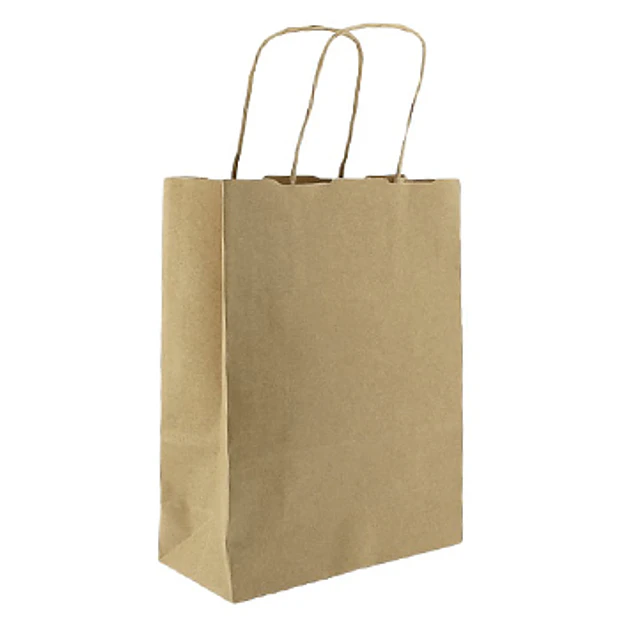 Saco 18x08x23cm Papel 115g c/Asas Kraft 350un. 0,13€/un 