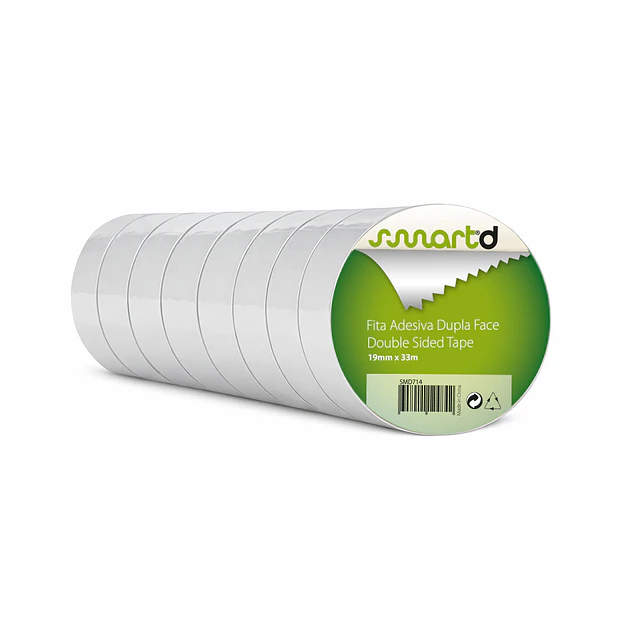 Fita Adesiva SMARTD Dupla Face 19mmx33m Transparente 8un. 1,95€/un 