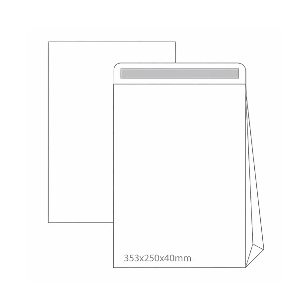 Envelopes Saco 250x353mm Branco 120g c/Fole 4cm 50un 0,25€/un 