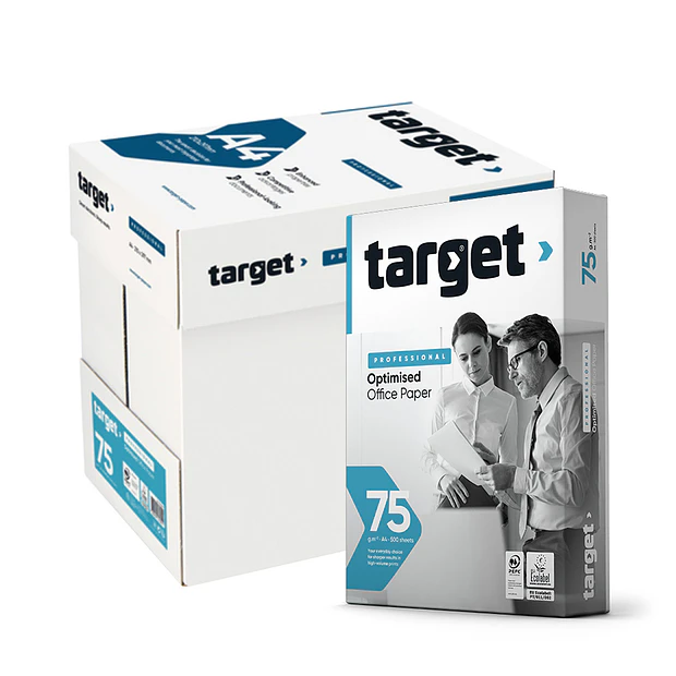 Papel Fotocopia A4 75gr Target Qt. Mínima 4 CX 13,60€/CX 