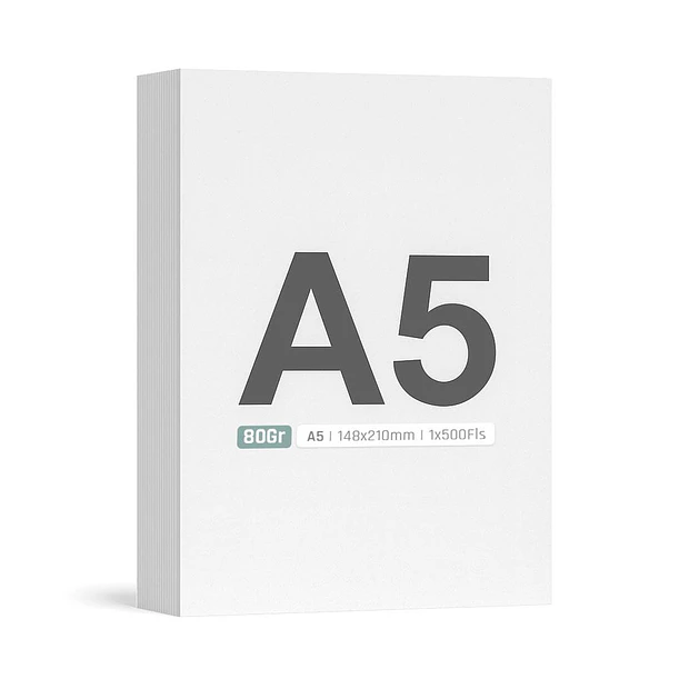 Papel 80gr Fotocópia A5 500fl. Qt. Mínima 10un. 2,20€/UN. 