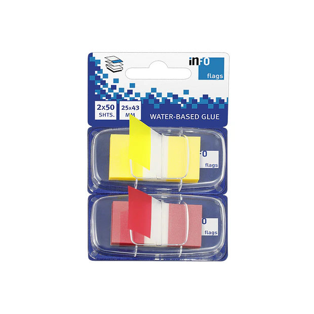 Separadores  Adesivos 25x43mm Amarelo e Vermelho 50un 