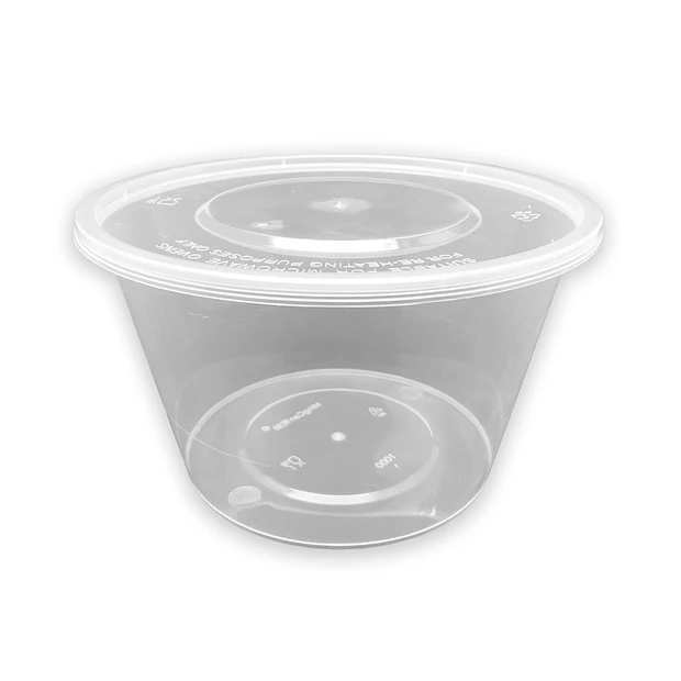 Embalagem Alimentar 1000ml PP Redonda c/ Tampa 50un 