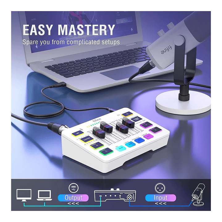 Fifine Sc3 Xlr Usb Mezcladora Podcast Streaming 3