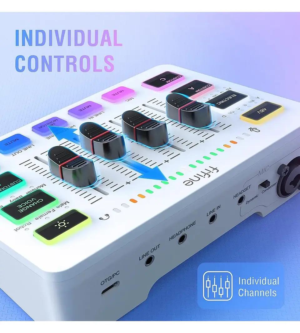 Fifine Sc3 Xlr Usb Mezcladora Podcast Streaming 4