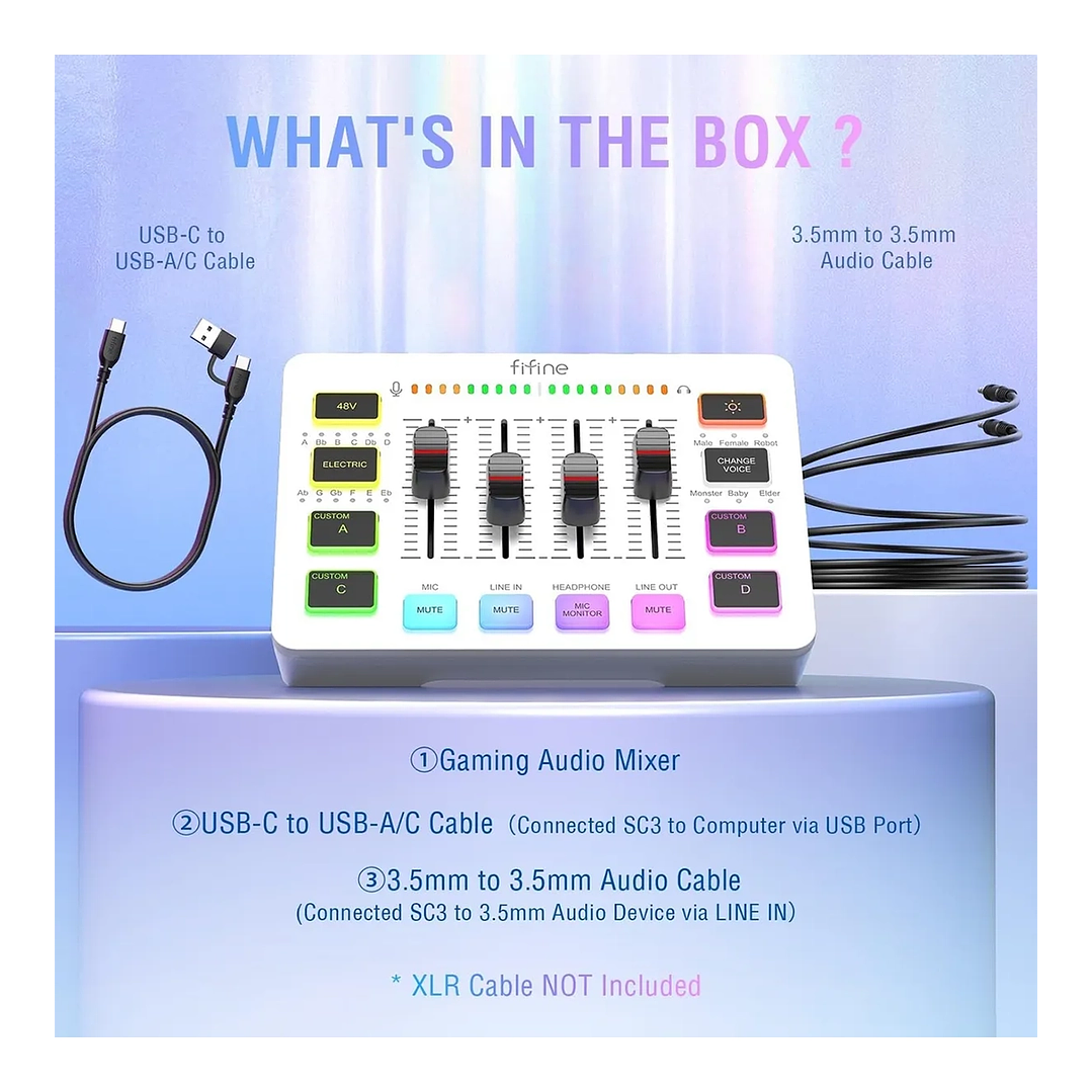 Fifine Sc3 Xlr Usb Mezcladora Podcast Streaming 8