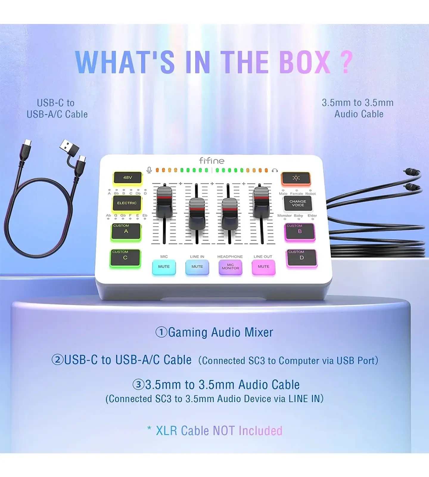 Fifine Sc3 Xlr Usb Mezcladora Podcast Streaming 8