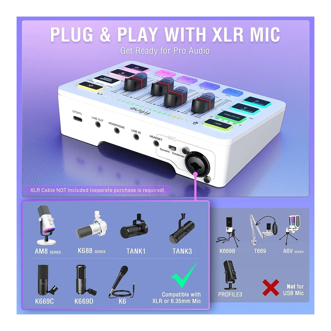 Fifine Sc3 Xlr Usb Mezcladora Podcast Streaming 9