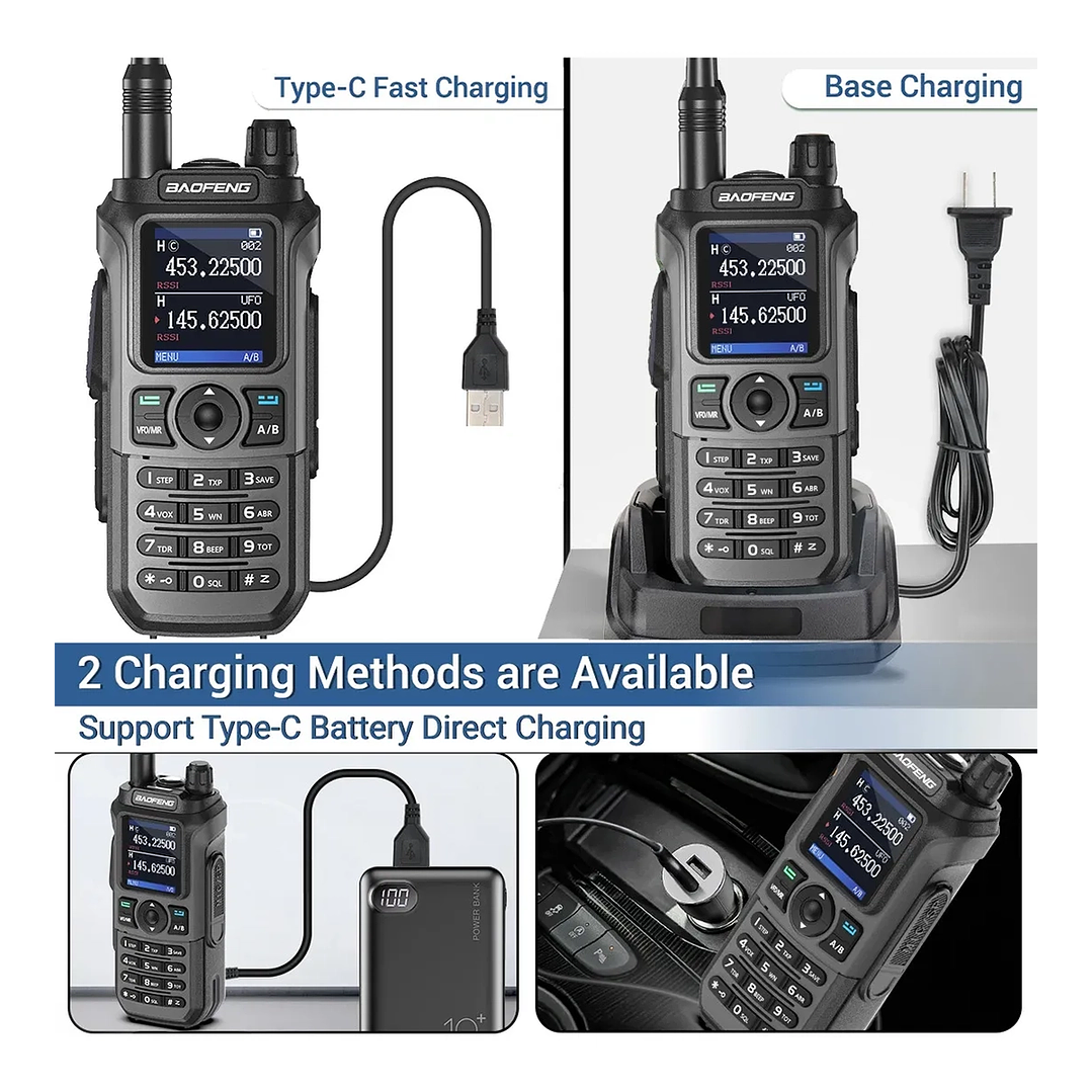 Radio Comunicador Baofeng UV-21 PRO Dual Banda VHF/UHF 5W – Walkie Talkie Profesional con Carga Tipo C 7