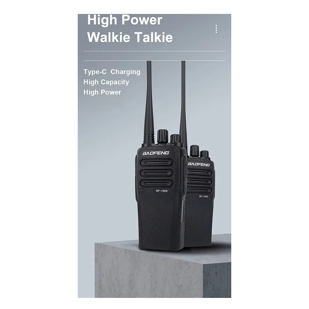 Radio Comunicador Baofeng BF-1909 UHF 400-520 MHz – Walkie Talkie Profesional para Minería, Seguridad y Transporte 5