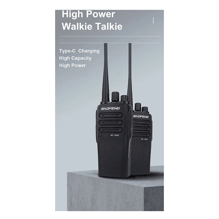 Radio Comunicador Baofeng BF-1909 UHF 400-520 MHz – Walkie Talkie Profesional para Minería, Seguridad y Transporte 5