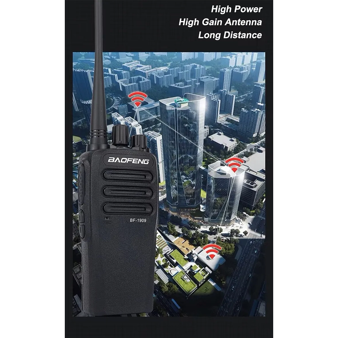 Radio Comunicador Baofeng BF-1909 UHF 400-520 MHz – Walkie Talkie Profesional para Minería, Seguridad y Transporte 10