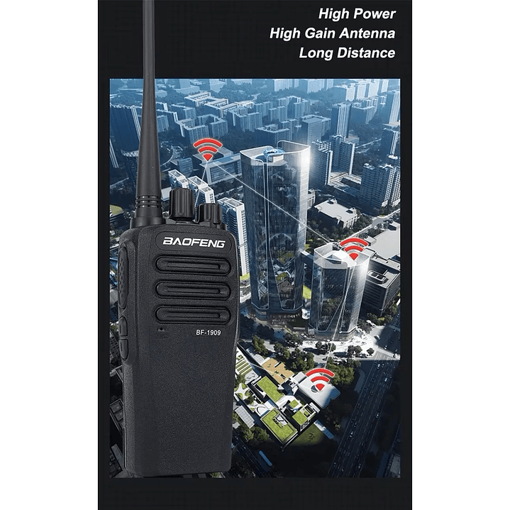 Radio Comunicador Baofeng BF-1909 UHF 400-520 MHz – Walkie Talkie Profesional para Minería, Seguridad y Transporte 10
