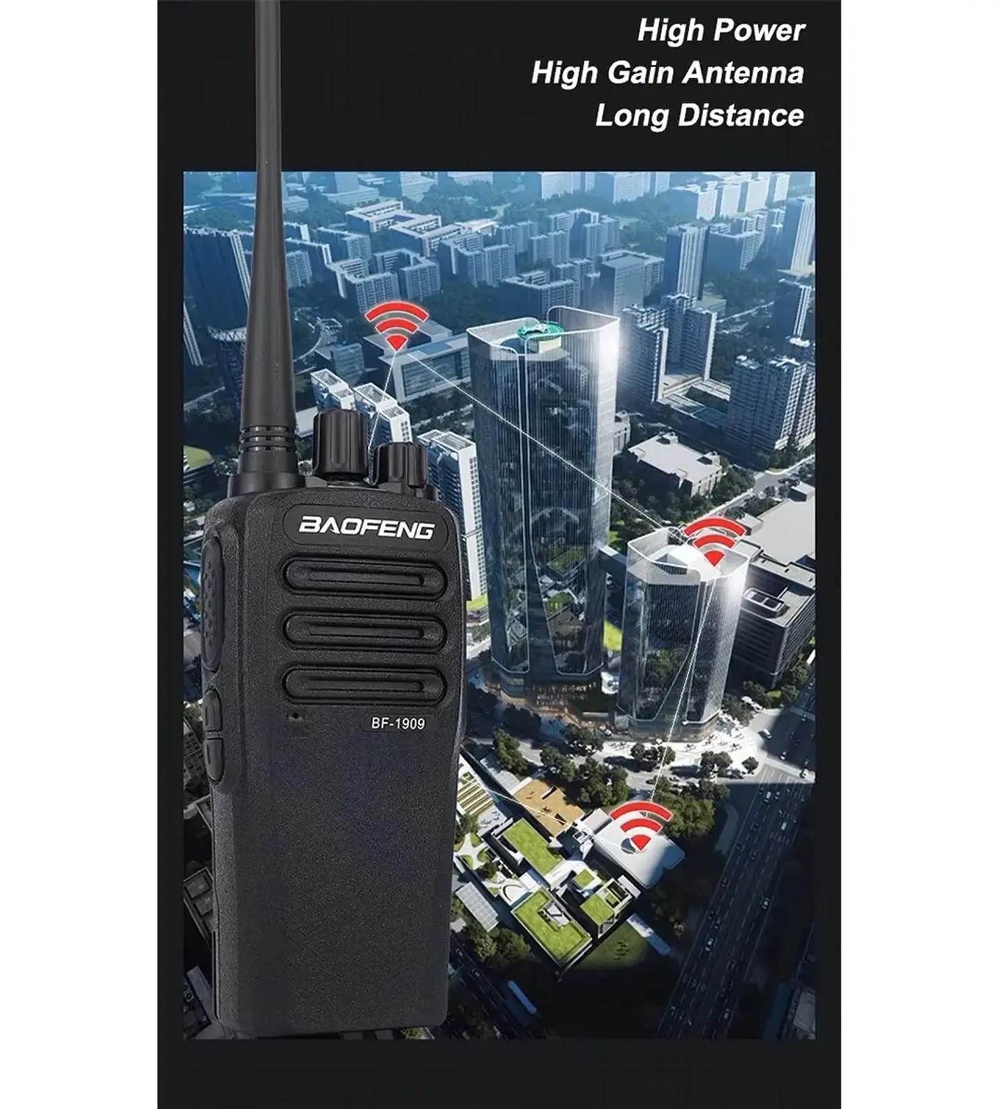 Radio Comunicador Baofeng BF-1909 UHF 400-520 MHz – Walkie Talkie Profesional para Minería, Seguridad y Transporte 10