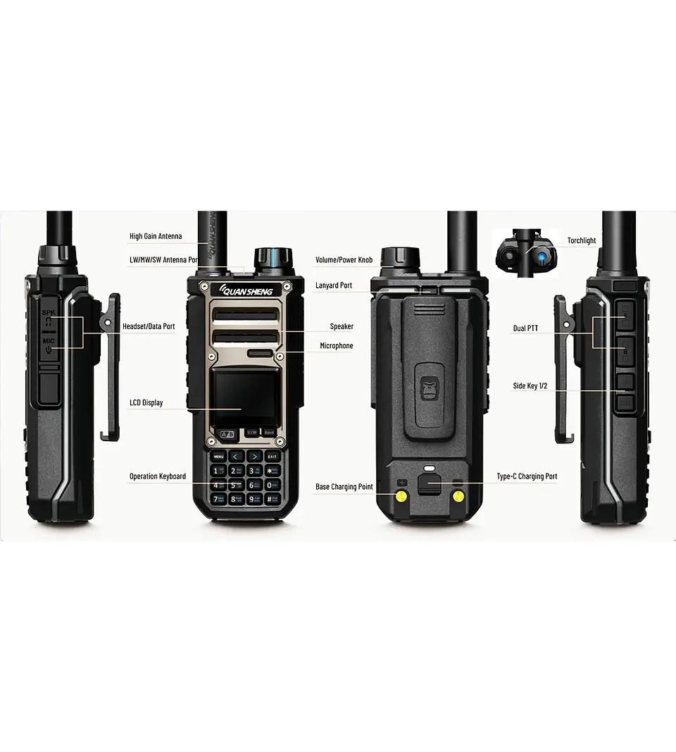 Radio Comunicador Quansheng TK-11 Profesional 10W – Multi Banda VHF/UHF AM, SSB y USB 8
