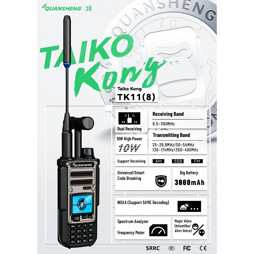 Radio Comunicador Quansheng TK-11 Profesional 10W – Multi Banda VHF/UHF AM, SSB y USB 2