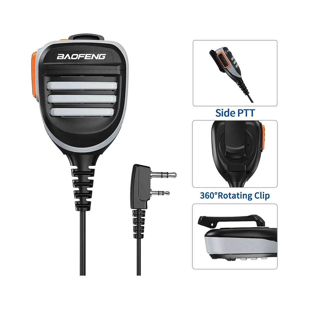 Pera Baofeng Micrófono Parlante Resistente Dual Ptt 3