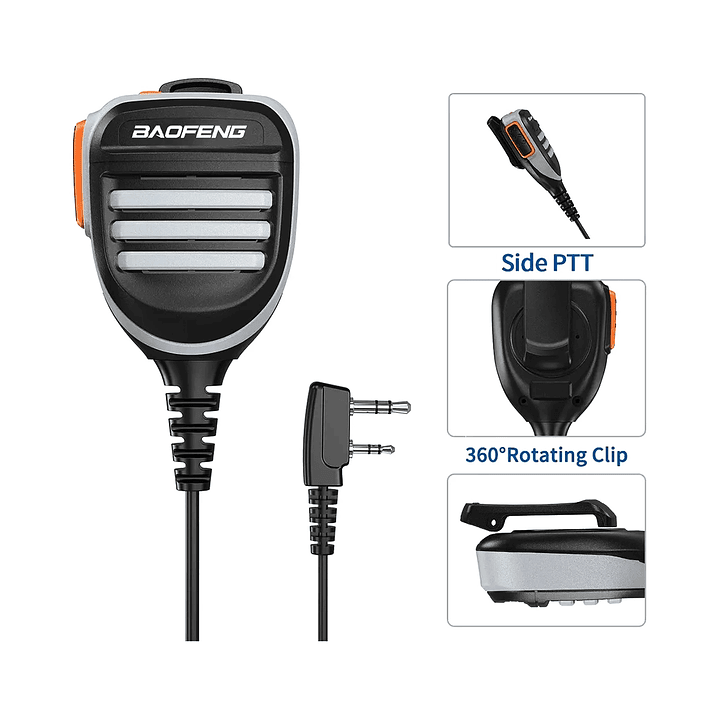 Pera Baofeng Micrófono Parlante Resistente Dual Ptt 3