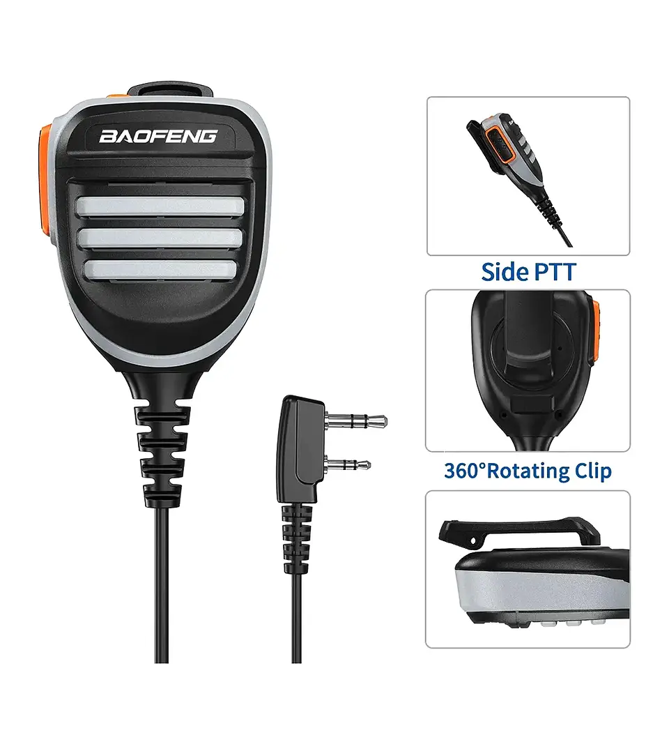 Pera Baofeng Micrófono Parlante Resistente Dual Ptt 3
