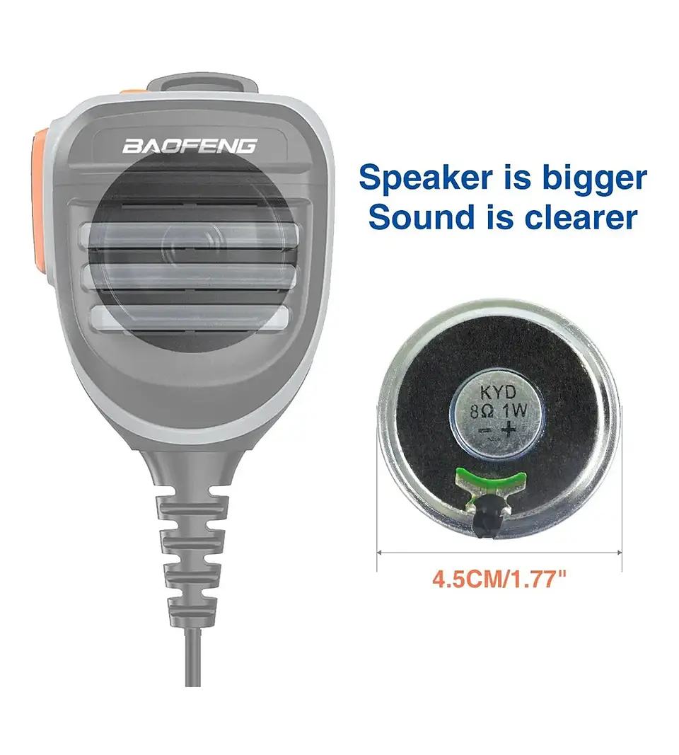 Pera Baofeng Micrófono Parlante Resistente Dual Ptt 7